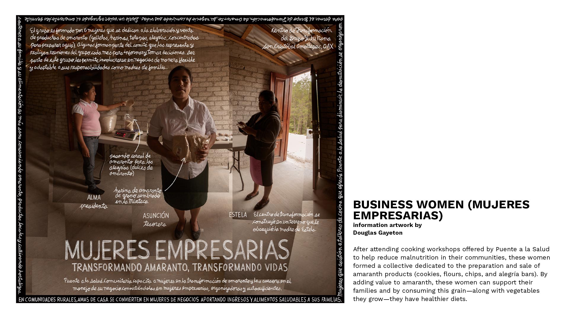 Mujeres Empresarias. Information artwork by Douglas Gayeton.
