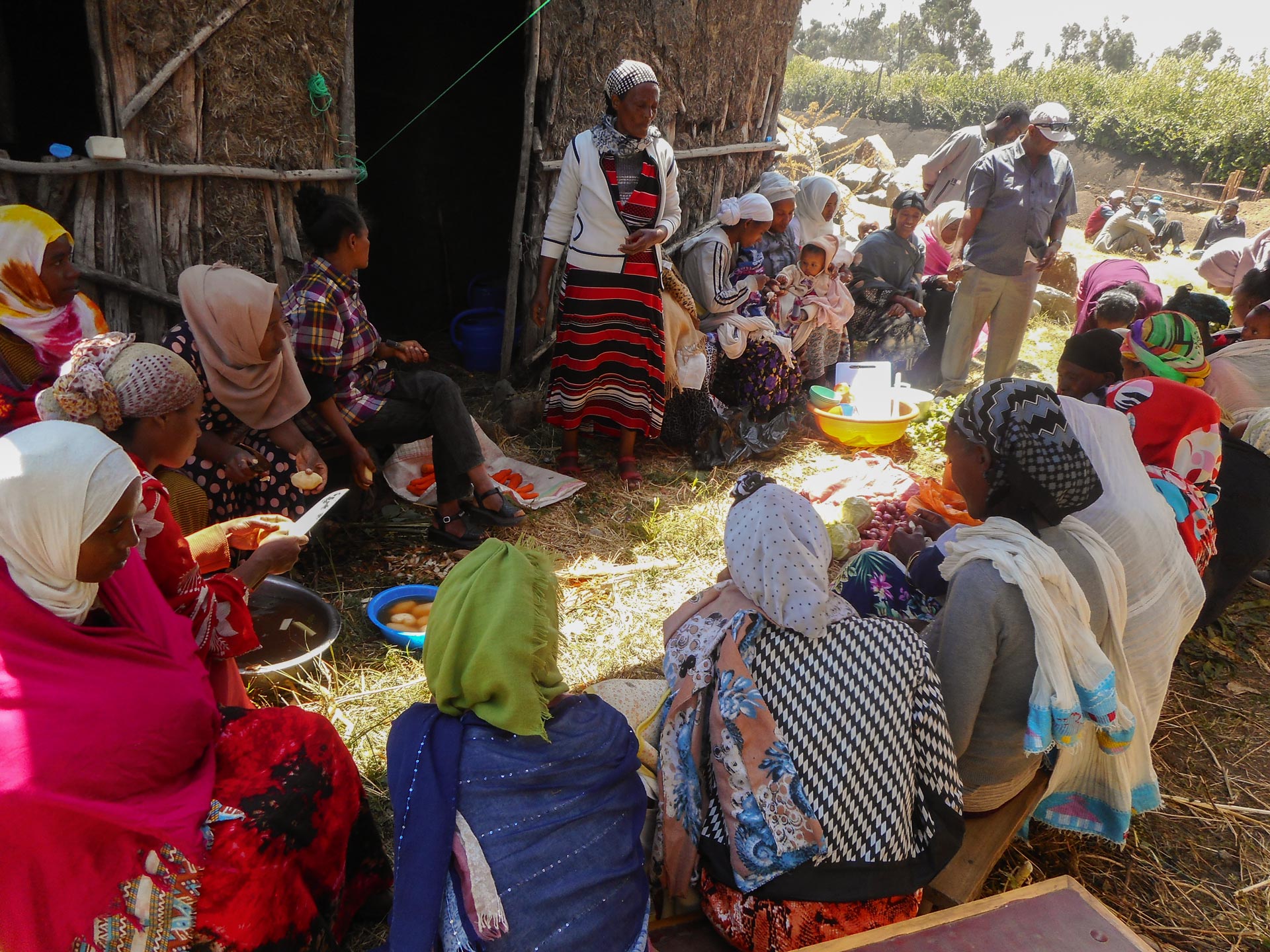 Women are responsible for both the fields and the house. They decide the menu that the whole family eats every day and they also store seeds and do most of the farming.